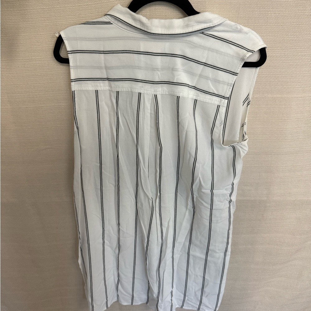 Workshop Republic Clothing White and Black Striped Button Down Shirt - Picture 2 of 2